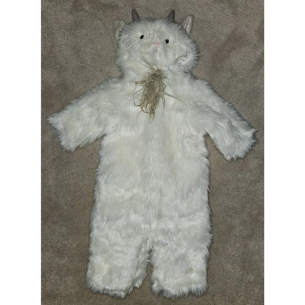 Pottery Barn Kids White Goat Halloween Costume Boy Girl Baby 0-6 Months SOFT